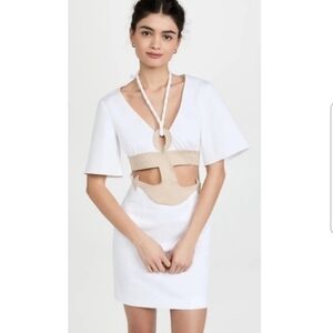 Rosie Assoulin Anchors Aweigh White Anchor Cutout Mini Dress Size 4